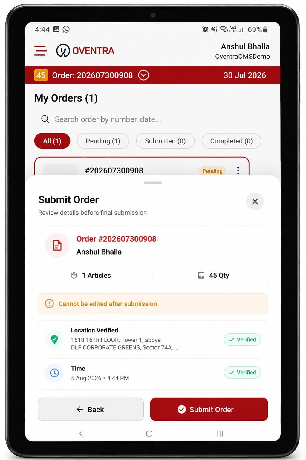 Place Order