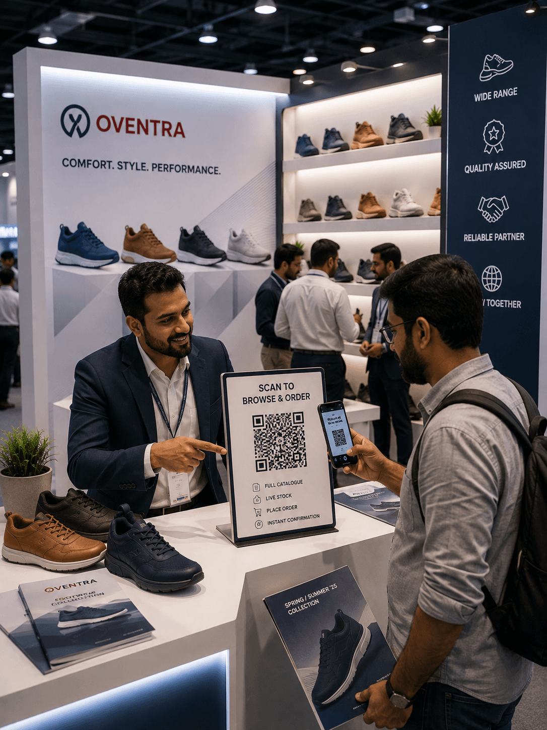 Distributor scanning a QR code to place an order