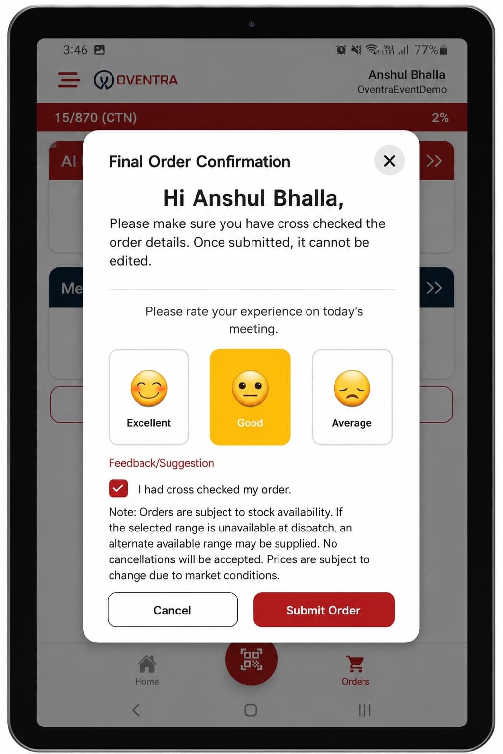Place Orders